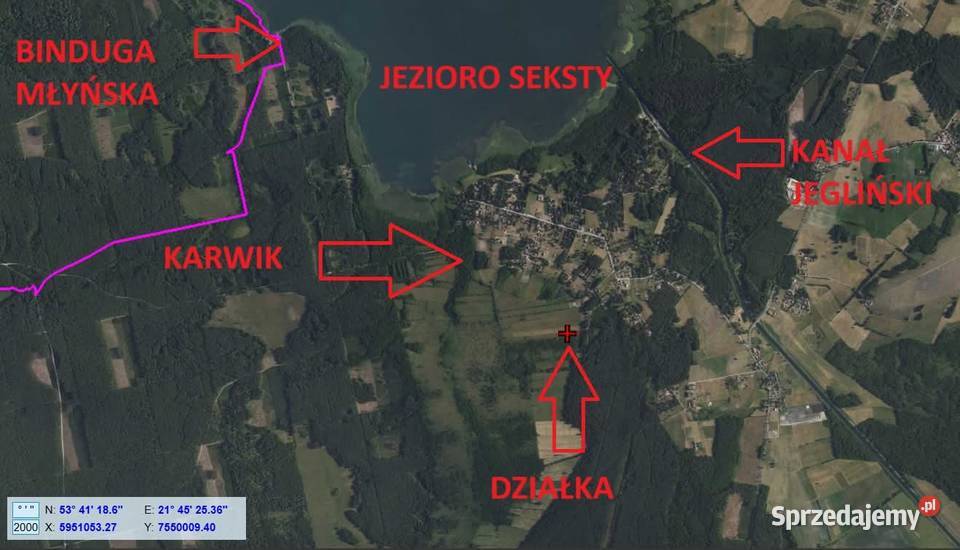 Działka rekreacyjna 3004 m2 w Karwiku warmińsko-mazurskie Karwik