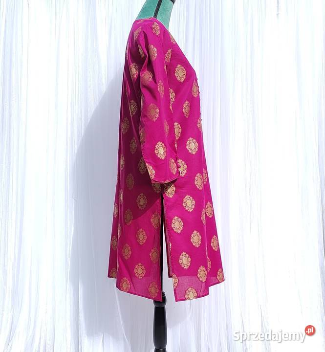 Tunika różowa złota S 36 orientalna indyjska Bluzki i koszule Szczecin