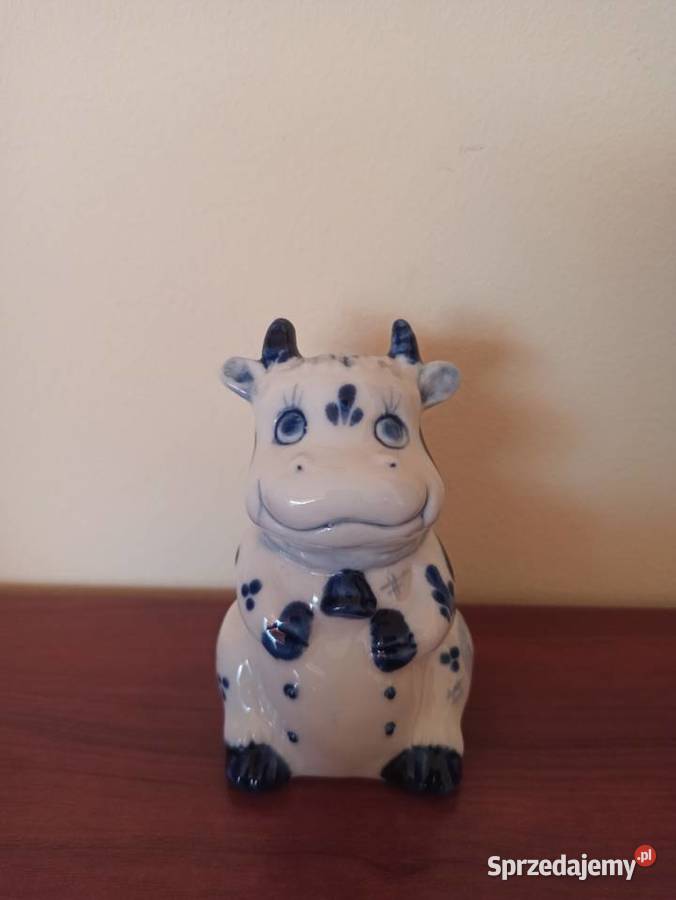 Delft Deco Solniczka pieprzniczka Krowa Porcelana i szkło Bielsko-Biała