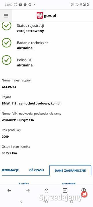 BMW seri 1 2009 benzyna Stare Gronowo