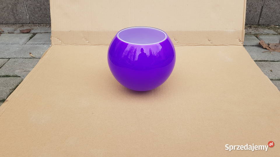 Klosz szklany KULA KULKA FIOLET POŁYSK 15 h13