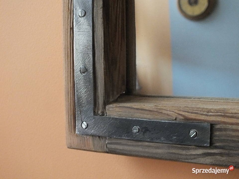 Stare okno drewniane lustro w ramieokoło 1930 Bielawa