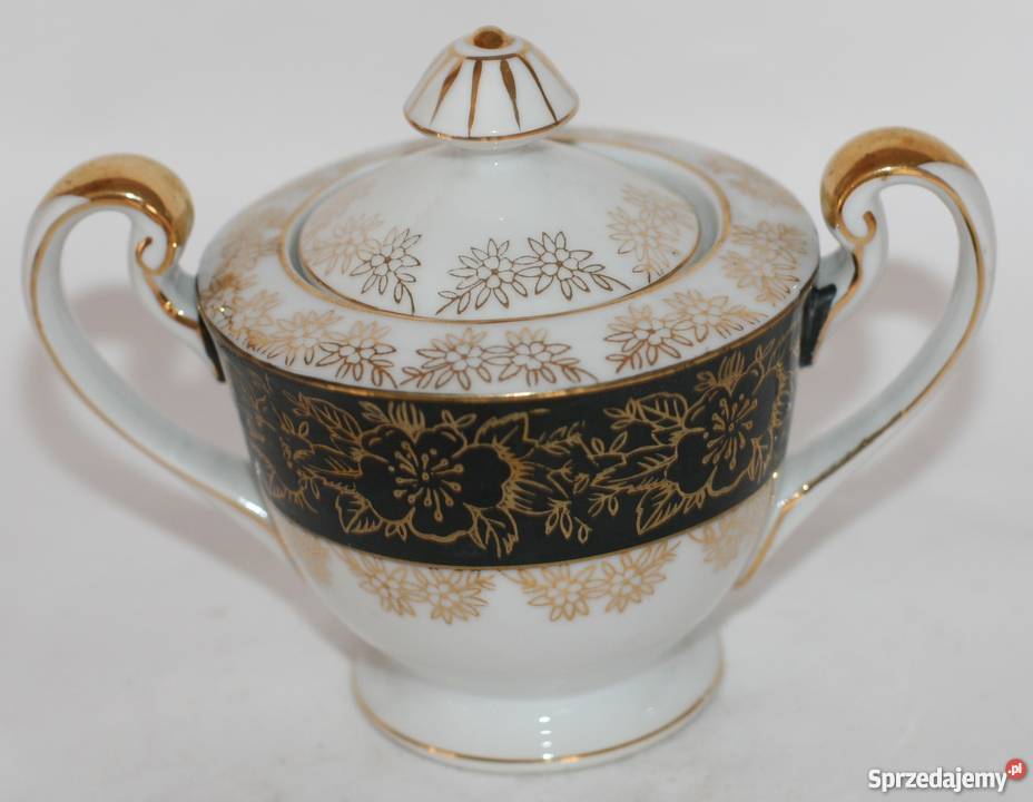 PORCELANOWY ZŁOCONY SERWIS KAWOWY Gdańsk