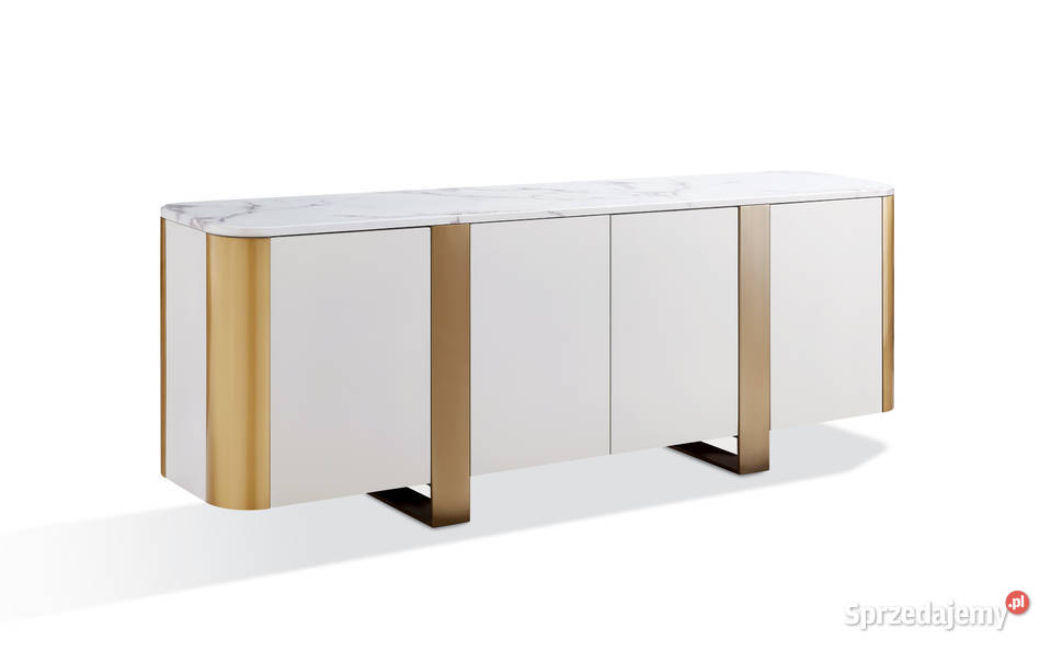 Szafka RTV złota Ola Glamour Premium z blatem