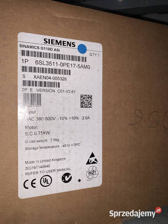 Siemens Sinamics G110D ASi 6SL35110PE175AM0 mazowieckie Warszawa sprzedam