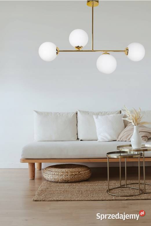 LAMPA WISZĄCA SUFITOWA ŻYRANDOL ZŁOTA KULE 4