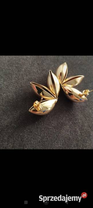 Kolczyki liście kwiaty na sztyft