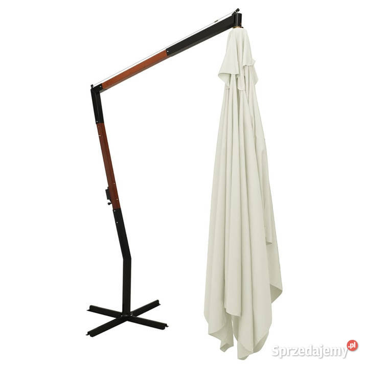 Wiszący parasol z drewnianym słupkiem 400x300