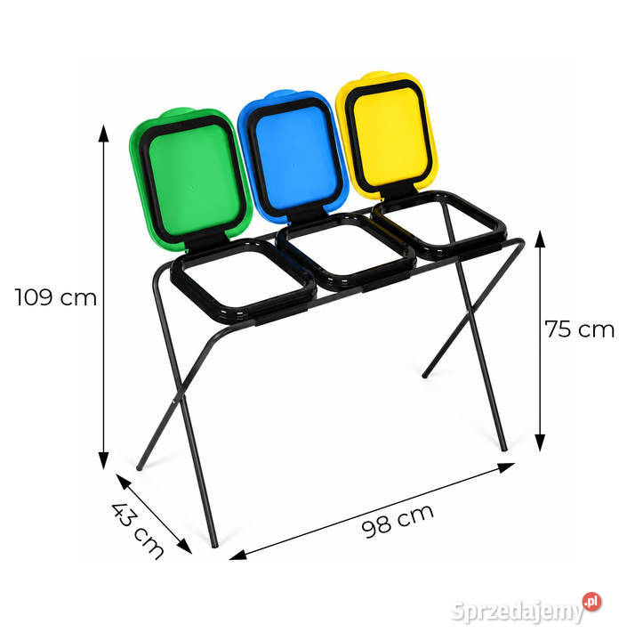 Stojak do segregacji śmieci 3x120 litrów