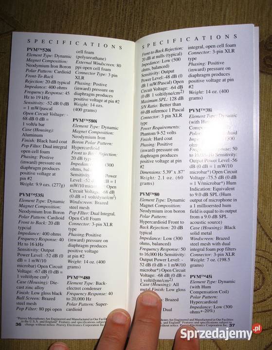 Peavey Microphones catalog katalog mikrofonów Kępice