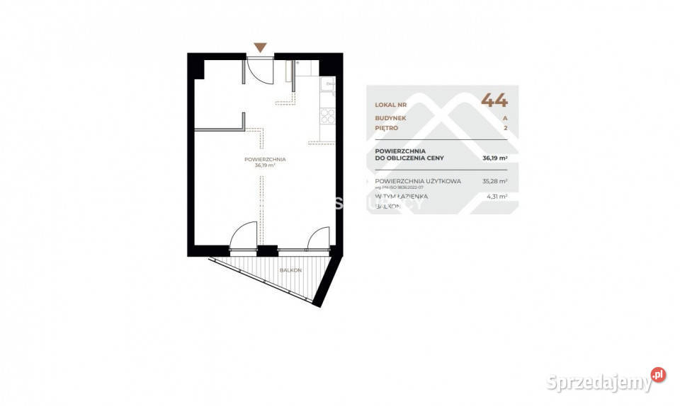 Mieszkanie 3619m2 2 pokojowe Kraków Fabryczna 36.19m2 sprzedam