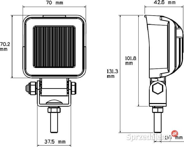 Lampa robocza LED kwadratowa 8W 720lm 10122430V Kamionna