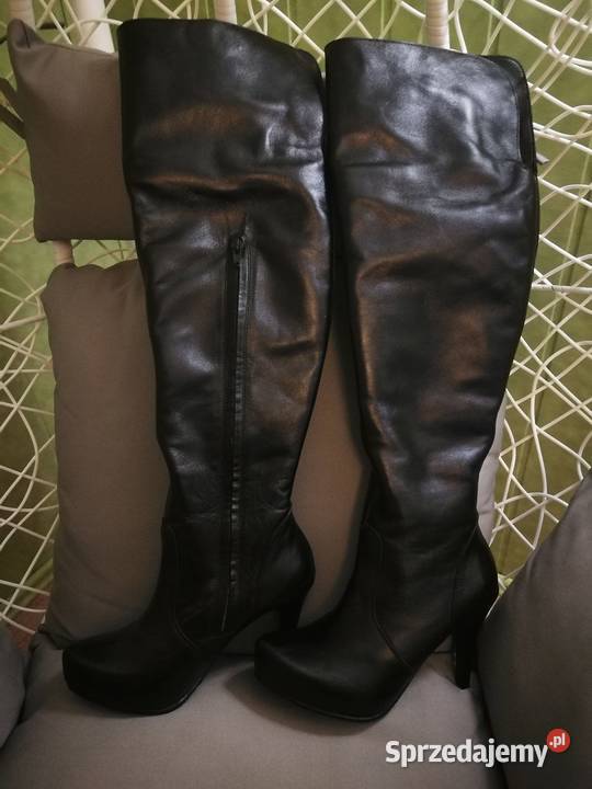 Kozaki damskie czarne muszkieterki 24cm Obuwie Zielonki