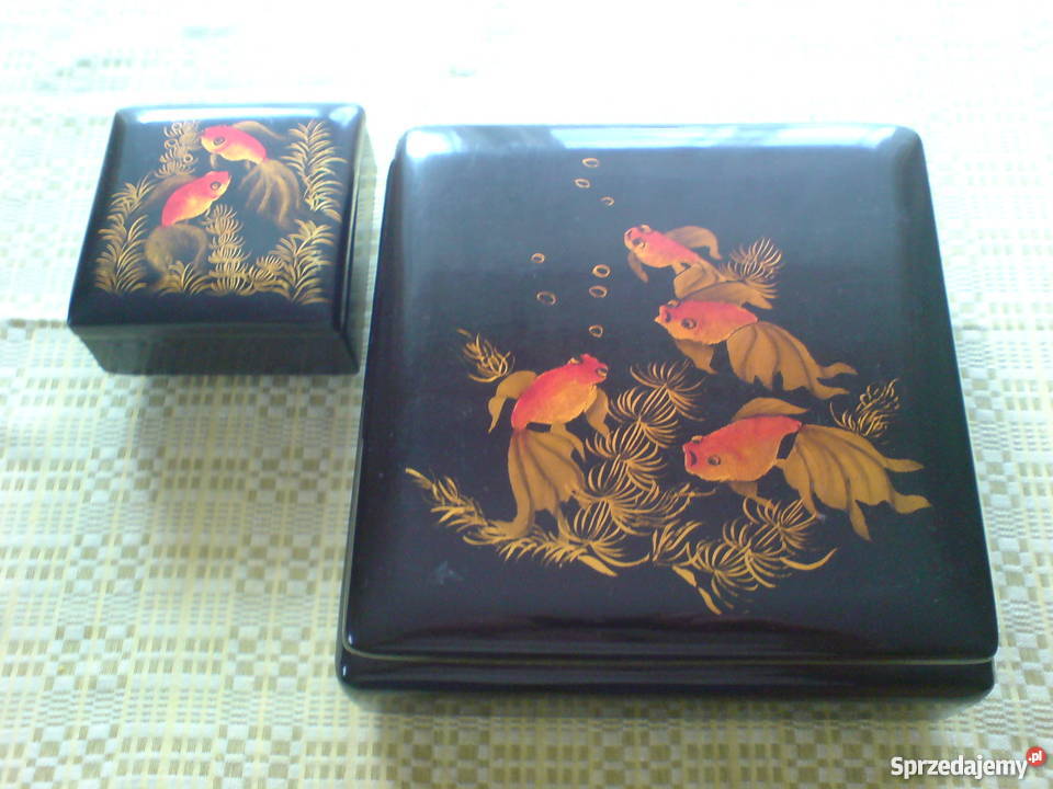 Szkatułki pudełka 2 sztuki laka chińska