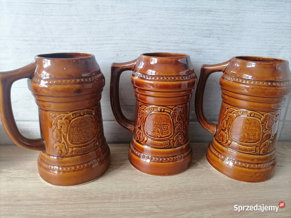 Kufle Ceramiczne Bolesławiec PRL Porcelana i szkło dolnośląskie Wałbrzych