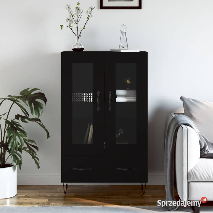 Wysoka szafka czarna 695x31x115 WM828293 mazowieckie Warszawa