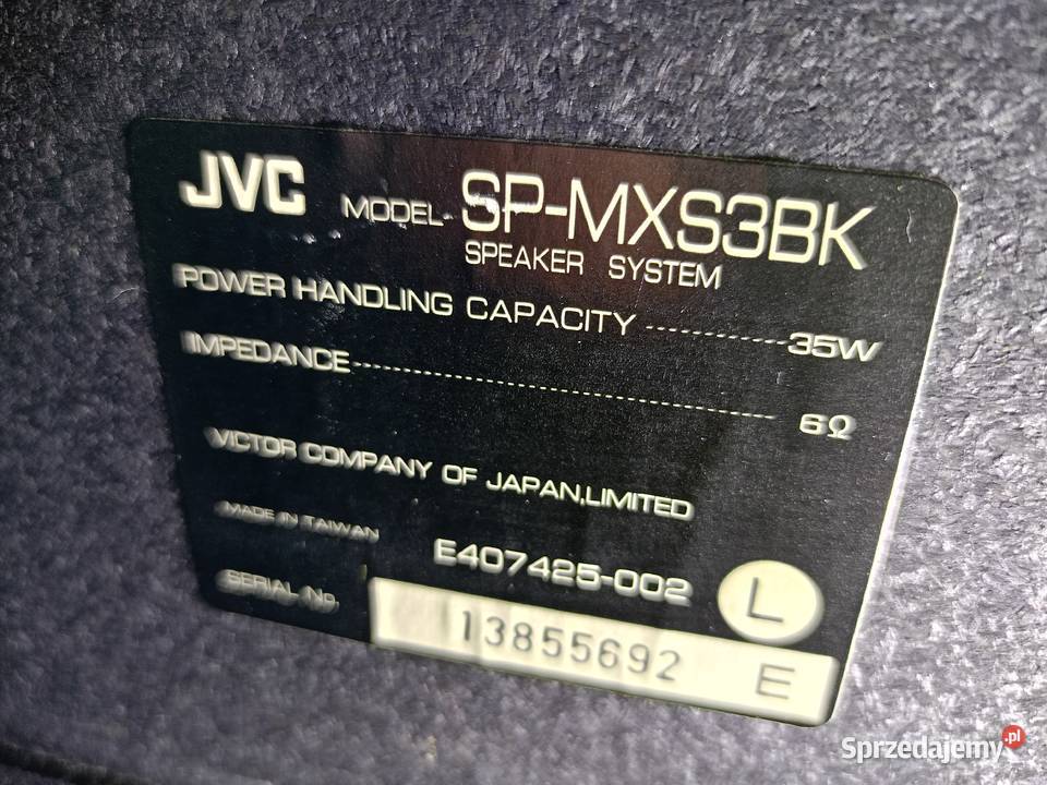Kolumny JVC SPMXS3BK Japan Drawski Młyn sprzedam