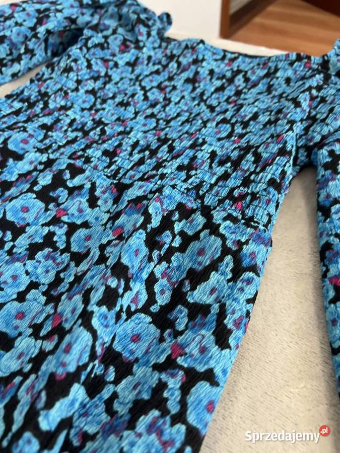 Sukienka długa niebieska z długim rękawem Jasło sprzedam