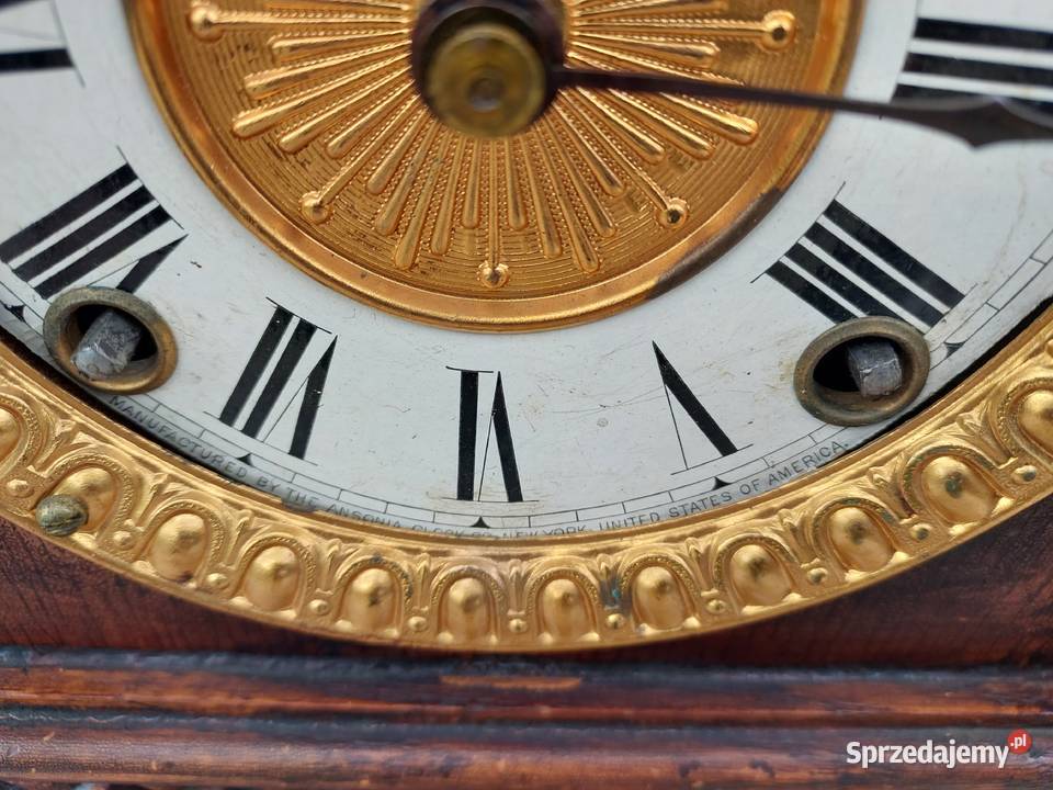 Zabytkowy zegar kominkowy Ansonia Salem USA