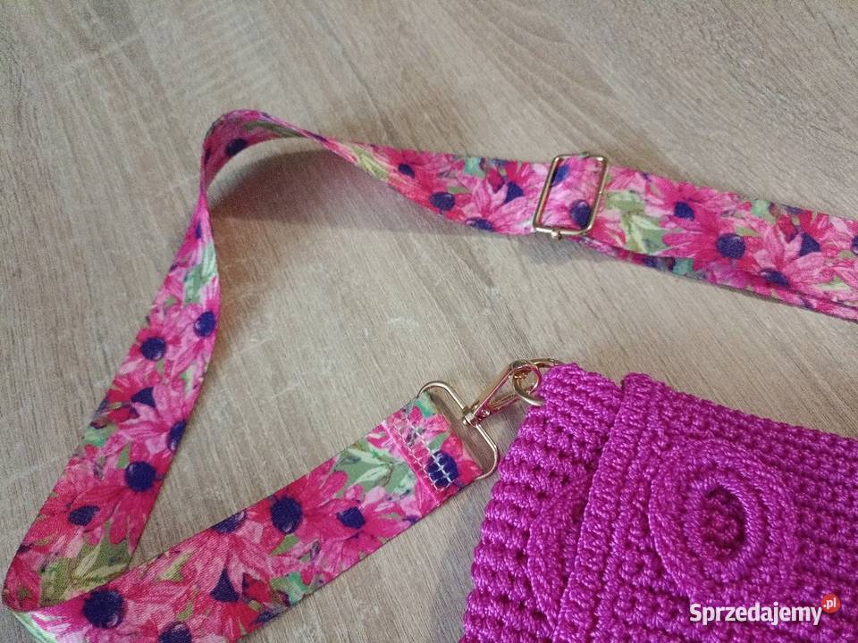 Torebka damska różowa szydełkowana Dla kobiet Kwidzyn