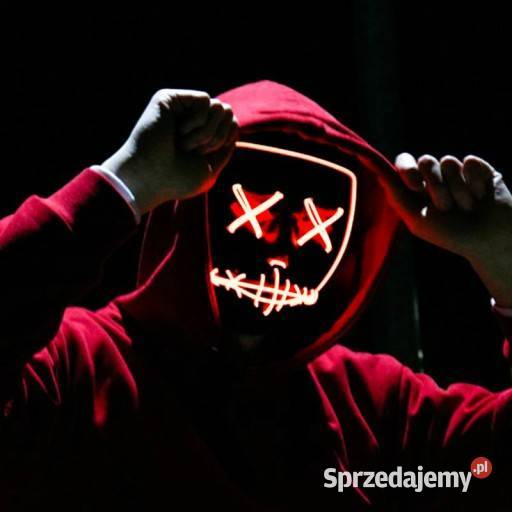 Halloween maska imprezowa LED karnawał do Pozostałe Wałbrzych