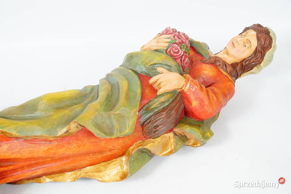 Figura drewniana polichromia Święta Dorota wielkopolskie Gizałki sprzedam