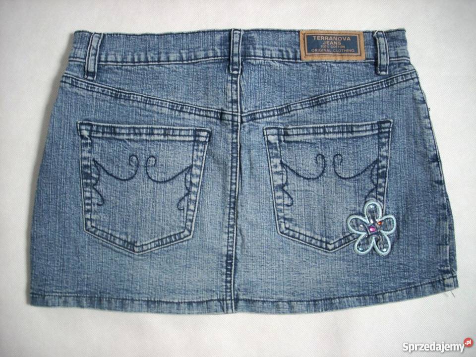 Terranova Spódnica Dżinsowa Haft Cyrkonie Kwiaty małopolskie Nowy Sącz