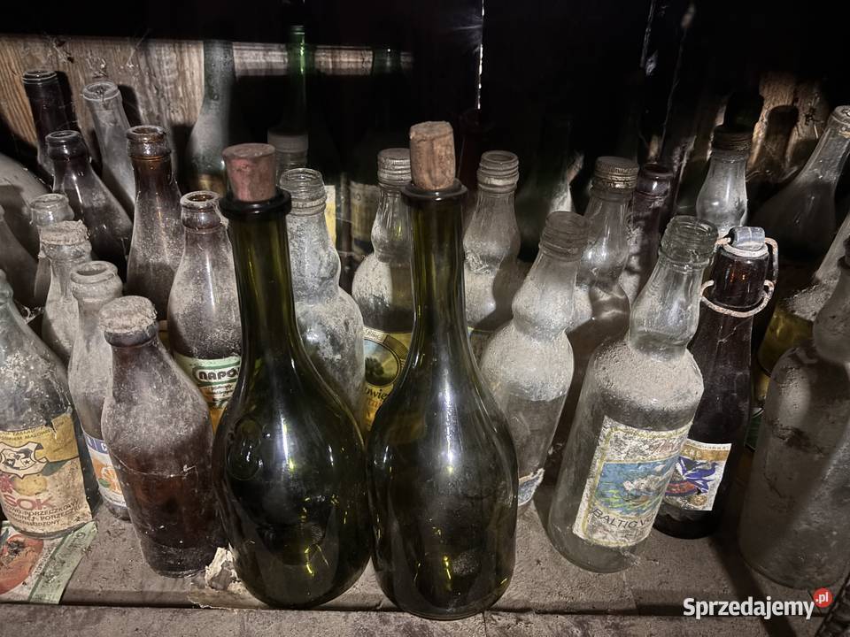 stara butelka alkocholu PRL winie wodce piwie Kosianka-Trojanówka