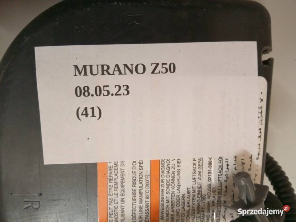 PODUSZKA AIRBAG FOTELA PRAWA NISSAN MURANO Z50 Nowy Tomyśl