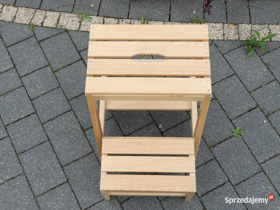 Drewniany Taboret Schodek 2w1 Solidna Drabinka 38cm Biłgoraj