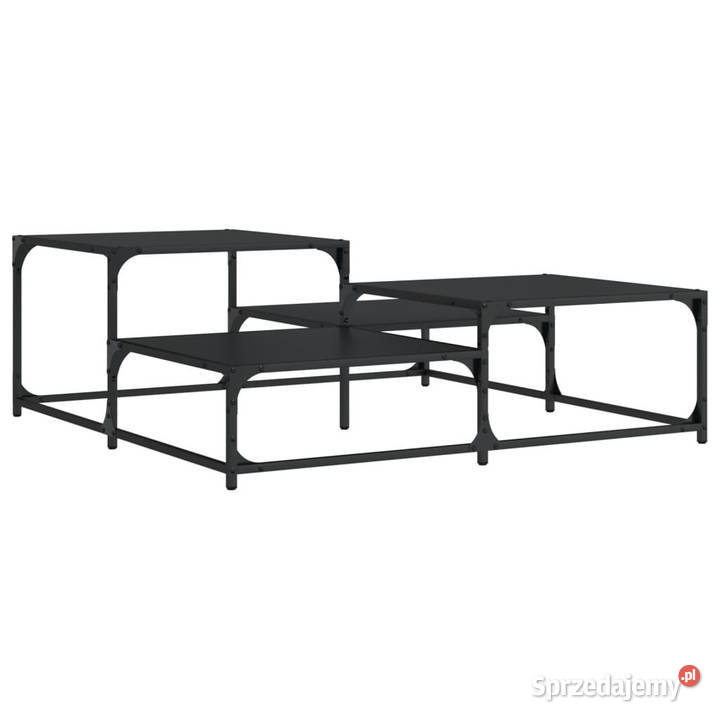 Stolik kawowy czarny 107x107x40 materiał Warszawa sprzedam