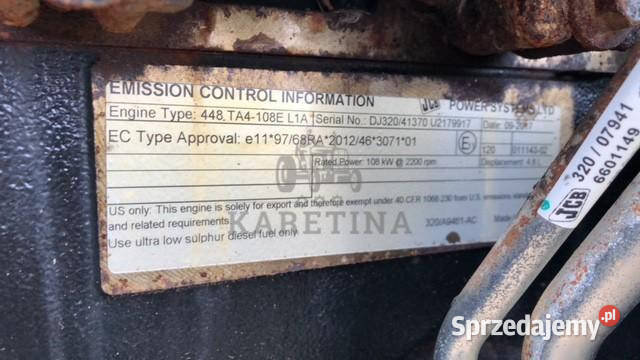 Silnik JCB 448 TA4 108L1A CZĘŚCI Pozostałe Jastrzębniki