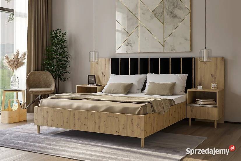 Łóżko sypialniane Lux ze stolikami bez