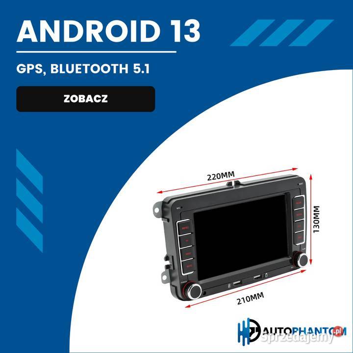 AutoPhantom CarPlay 2DIN 2GB 64GB Android 13 Wrocław