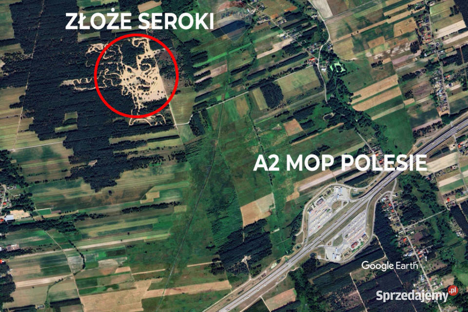 Działka z koncesją i 26 mln ton piasku Seroki sprzedam