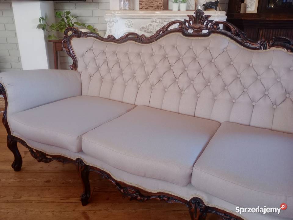 Stylowa sofa ludwikowska piękna renowacji Lusówko