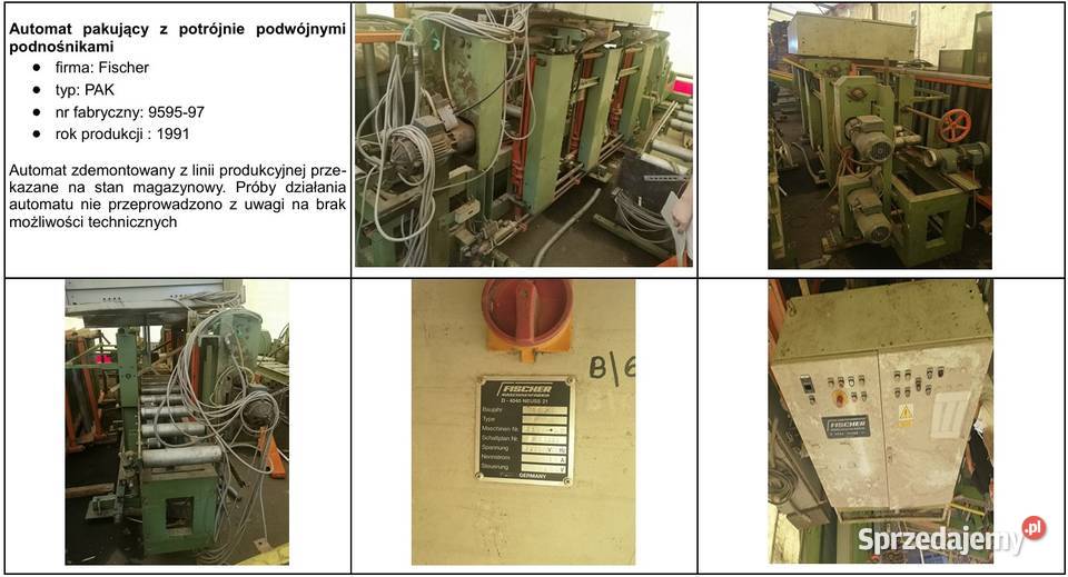Linia do sztaplowania pakowania firmy FISCHER opolskie sprzedam