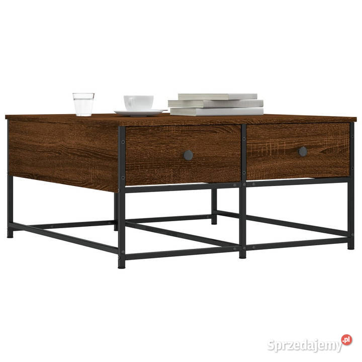 Stolik kawowy brązowy dąb 80x80x40 WM835358 Stoły
