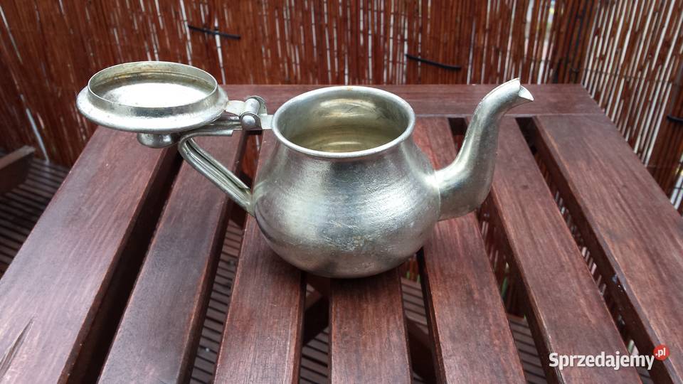 Stary imbryk do herbaty aluminiowy retro