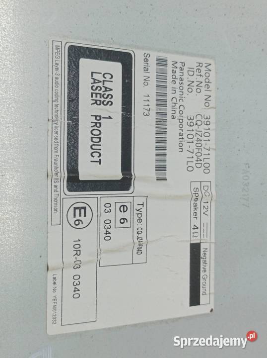 RADIO MK7 3910171L00 Suzuki Swift V 20102017