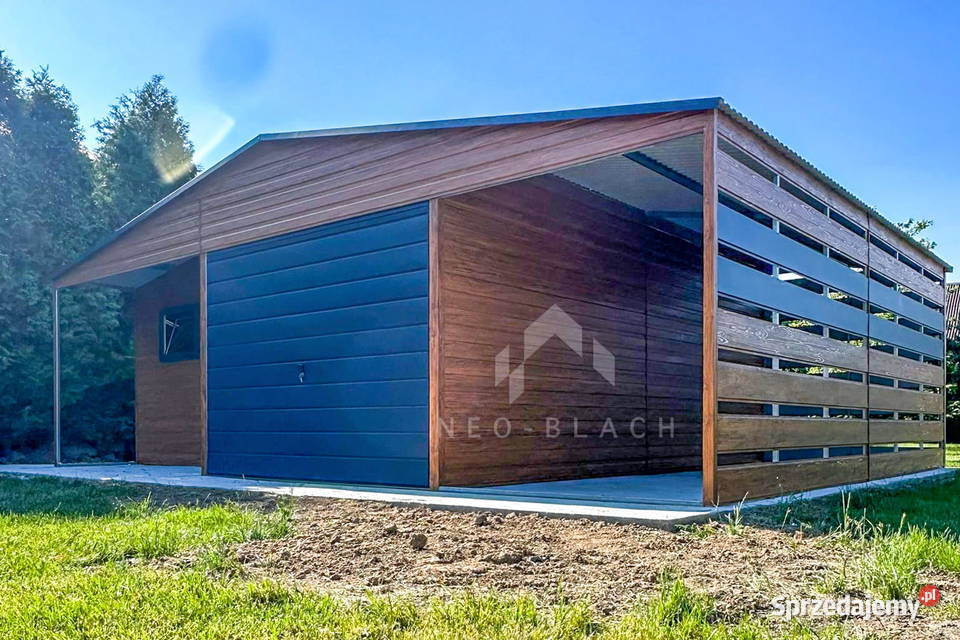 Garaż Blaszany 8x6m Wiata 2m Wnęka 1m Brama 48m2 Gniezno