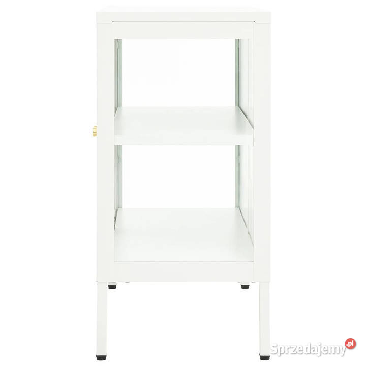 Szafka boczna biała 70x35x70 stal i szkło sprzedam