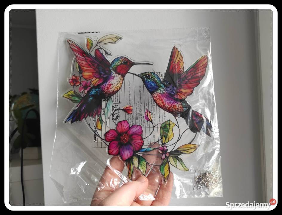 Witraż ozdoba dekoracja okienna ptaki kolibry Witraże