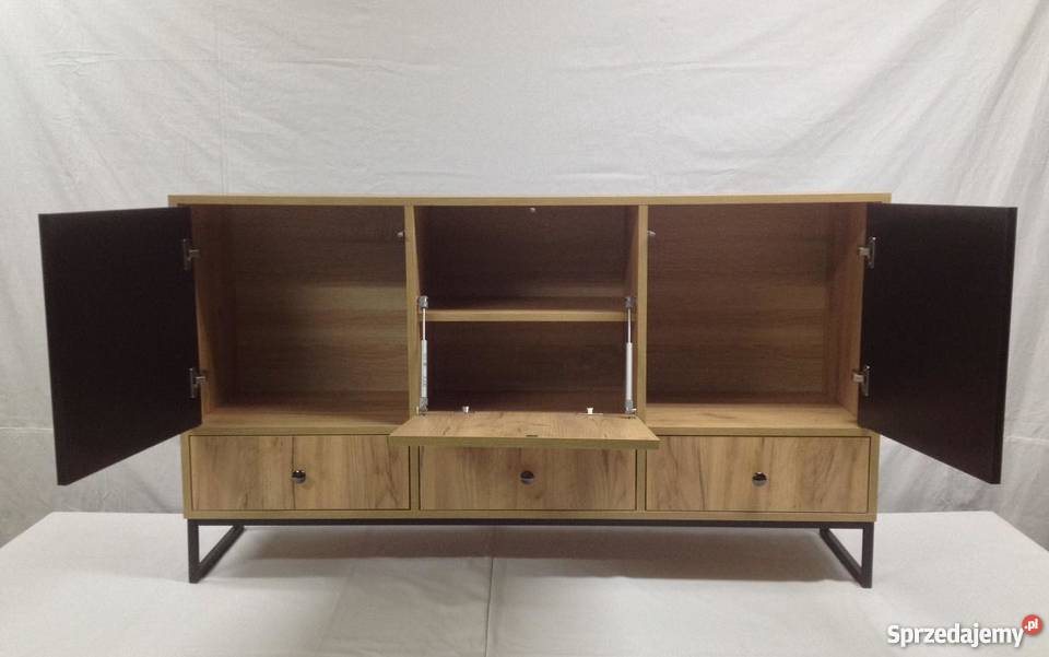 Komoda nowoczesna Highboard dąb craft złoty K003