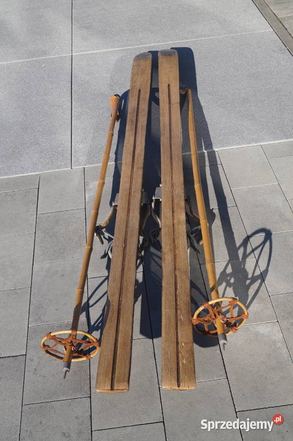 Stare narty jesionowe 180 Neumann kijki Pruchnik
