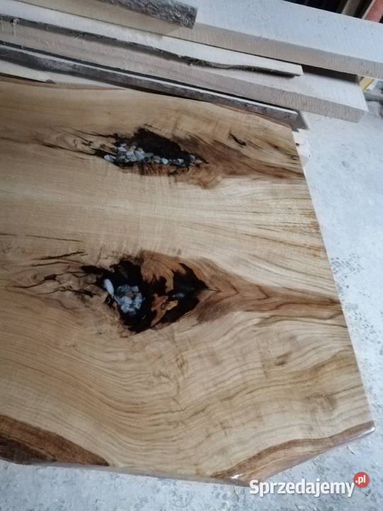 stolik kawowy blat debowy 120x80x5 zywica sprzedam