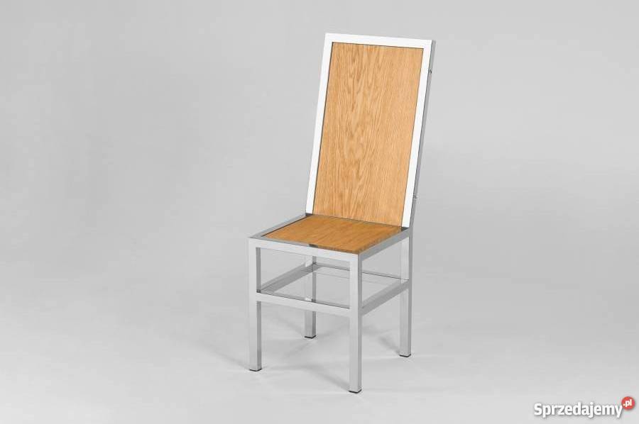 KRZESŁO DĘBOWE STAL NIERDZEWNA Lublin sprzedam