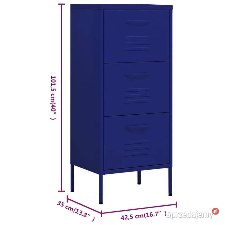 Szafka granatowa 425x35x1015 stalowa WM336181 Warszawa