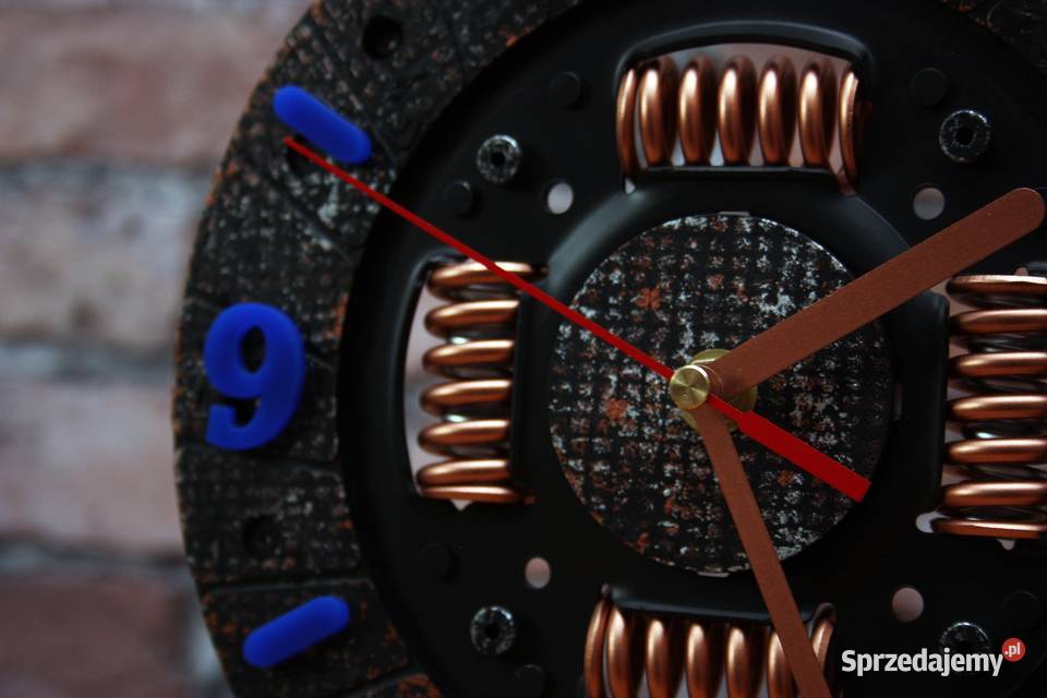 Zegar stojący sprzęgło scrap metal art loft podkarpackie Dębica