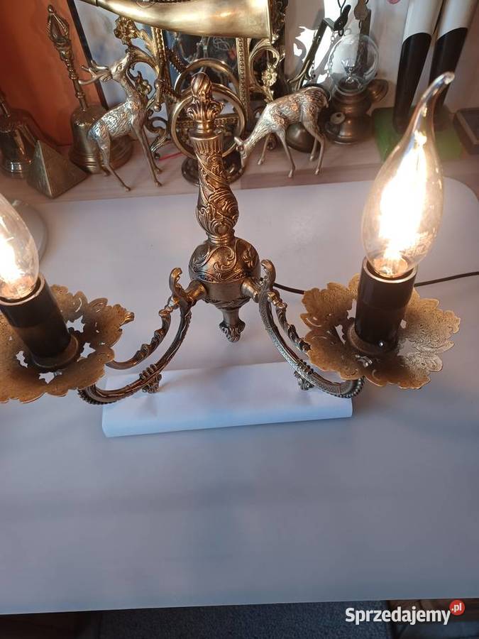 Piękny masywny mosiężny kinkiet